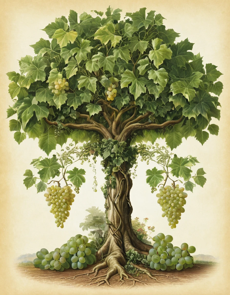 The Garden of Eden is existence,  2 tree, one grape vine tree, one Fig tree