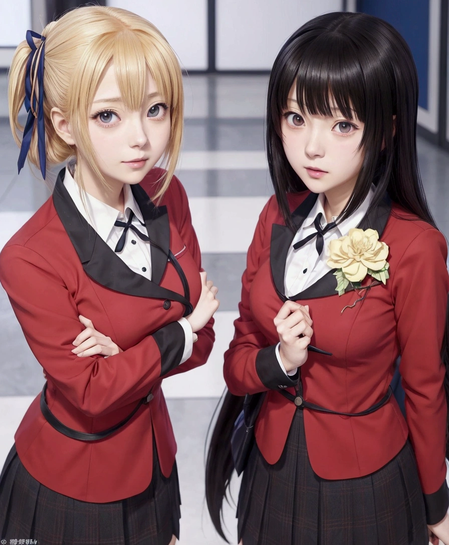two anime girls in school uniforms standing next to each other, shikamimi, still from tv anime, anime style like fate/stay night, sankakucomplex anime image, official anime still, still from anime, anime still film anime shikishi, a-1 pictures, sirius a and sirius b, anime still, today's featured anime still
