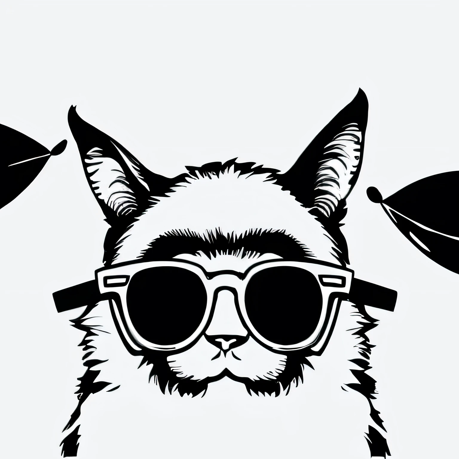 Sunglasses illustration, pop, black, high quality, White background