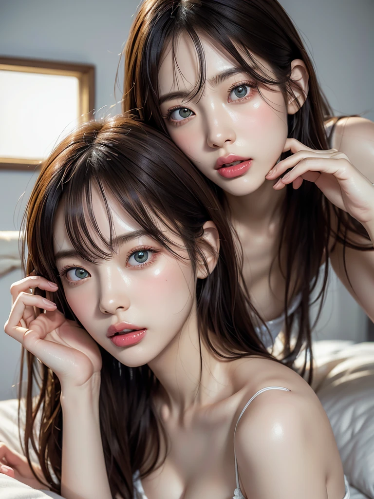 (((masterpiece))), (((Highest quality))), ((Very detailed)), (Highly detailed CG illustrations), Boa Hancock, (Browsing Caution:1.5), (masterpiece:1.5), Detailed Photos, sexy, (Highest quality: 1.4), (One Girl), beautiful Face, (Black Hair, Long Hair: 1.3), beautiful Hairstyle, beautifulディテールの目, (Realistic Skin), beautiful肌, Absurd, charm, 超High resolution, High resolution, (Sexually excited:1.5), Pinkish white skin, Cool white light, sexyなポーズ, beautiful , White Background, Pink soft white light, Wearing a white tank top, (Deadly eye:1.8), (Dull Eyes 1.7), Pale skin, (Lifeless:1.5), (dribble:1.5),, (Lying in bed:1.5), Please open your mouth as wide as possible、Sweat、Expressions appear、iris、ultra realistic digital painting、Highly realistic digital art、フォトリアリスティックなデジタルペインティング フォトリアリスティックなbeautiful顔、Hyper-realistic digital art