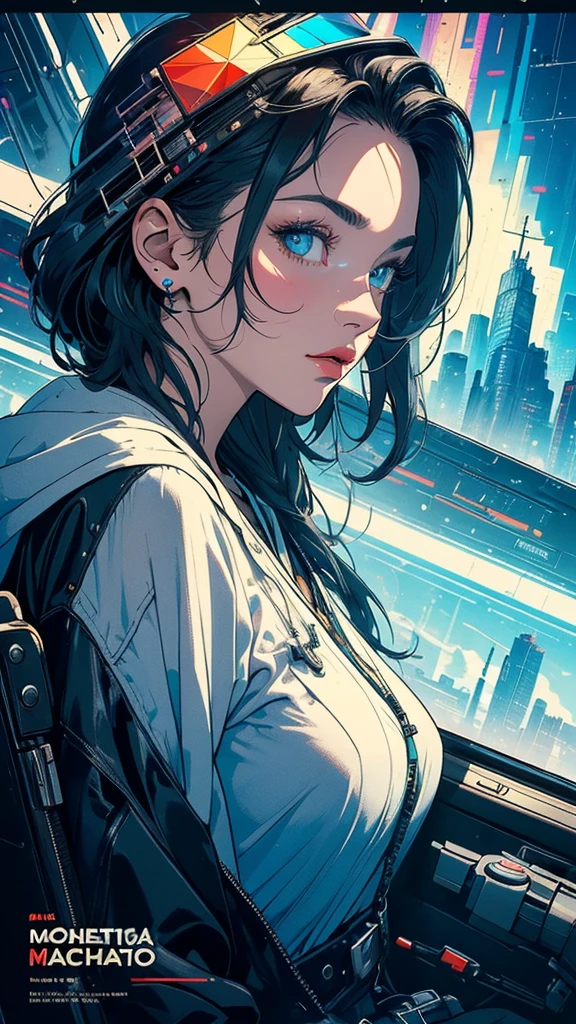 (((masterpiece, highest quality))),(((solo:1.2))),(((1girl:1.2))),32k wallpaper, very detailed, poster, vintage science fiction,(((((geometric cinematic movie poster))))), (bauhaus), shape,(((abstract))),(mid century modern),movie poster,(((((portfolio))))),(((((Close-up))))),(((((bust up))))),((((more various angle)))),(((highlight))),Vast landscape,((((heterochromia)))),(((complete. detailed face))),(((Extremely talented))),(((most complecated machine))),Colorful color scheme