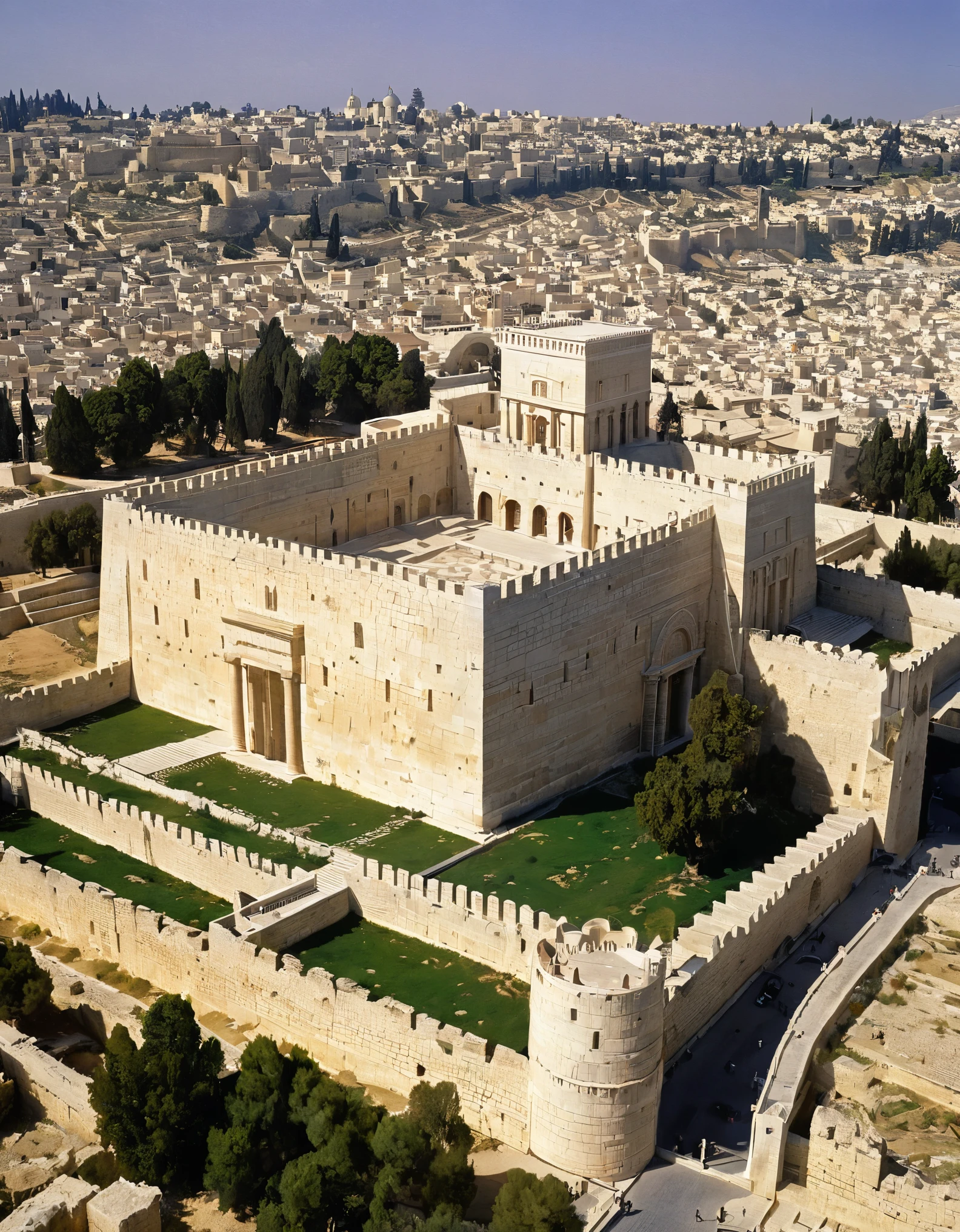 jerusalem temple in israel、Around the time of Christ、The Temple of Jerusalem, with the Tower of Mariamne and the Tower of Antonius visible