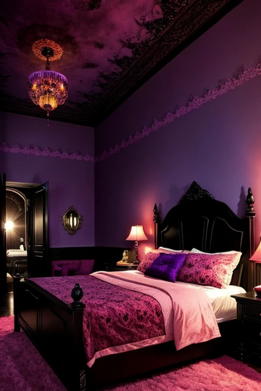 Monstrously beautiful horror house, beautiful colors, bedrooms 