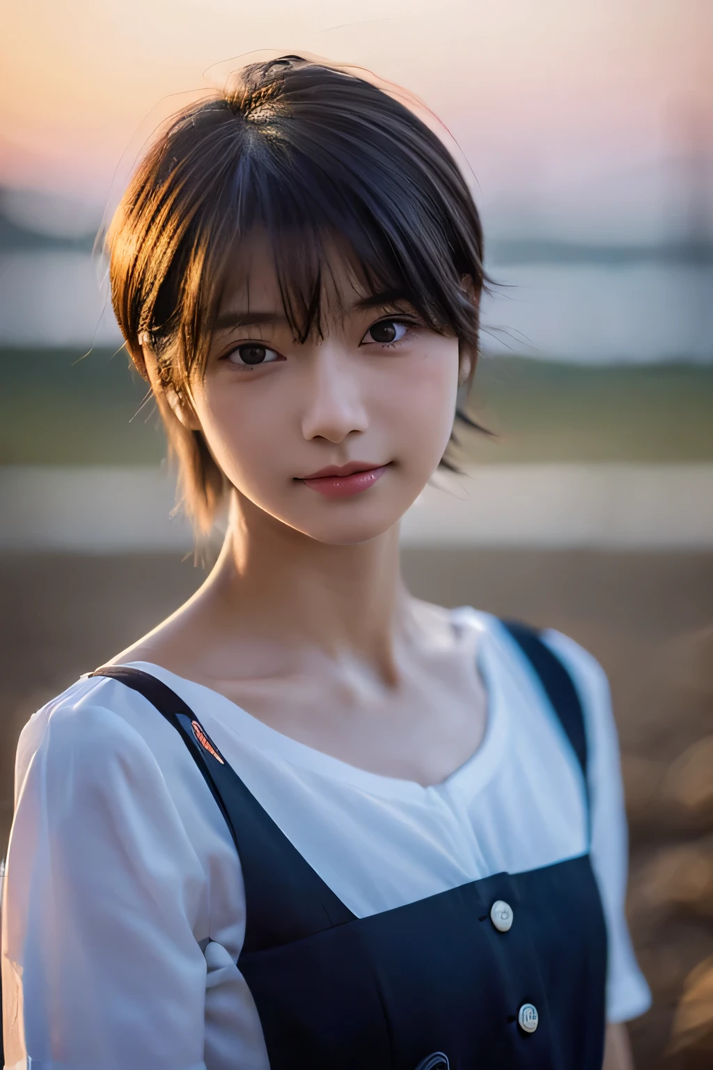 (Hyper Reality: 1.35), (Realistic: 1.4), A beautiful Japanese woman, smile, alone. (((No makeup))), masterpiece, 最high quality, high quality, alone, Very good, Puberty, Only one girl, Well-trained slim body, muscular, slim body, large breast, (最high quality)),((Very delicate and beautiful)),((Very shallow depth of field)), ((Incredibly shallow depth of field)). Familiar, ((Very delicate and beautiful)), (((Very shallow depth of field))), (((Unbelievably absurd))), dark brown hair, blowing boyish bob hair, shag messy hair, wolf cut, big hair, Windで揺れる髪, Slim body type, ((( Camera Eye)))), (((small ))), Looks like a salon model, Cool face, Neutral facial features,(ecstasy:1.3) ,(slut:1.2),(vulgarity:1.3),(fucked silly:1.1),(steam:1.1),(Wet:0.8),(trembling:0.8),(tears:0.7) ,(drooling:0.6),(sweat:0.8),open mouth, poor, Dynamic Angle, Focus on women, {Particles of light}, Detailed Background, Soft lighting, (dramatic), sunset, very beautiful sunset, Live Action, Realistic, (blurred background), (((11 years old))), (((Wind))), ((Movement)), ((emotion)), ((colorful)), ((Baby Face)), Wither, sea background, (((Cowboy Shot))),(((nsfw))), Handsome Tomboy, V-neck T-shirt