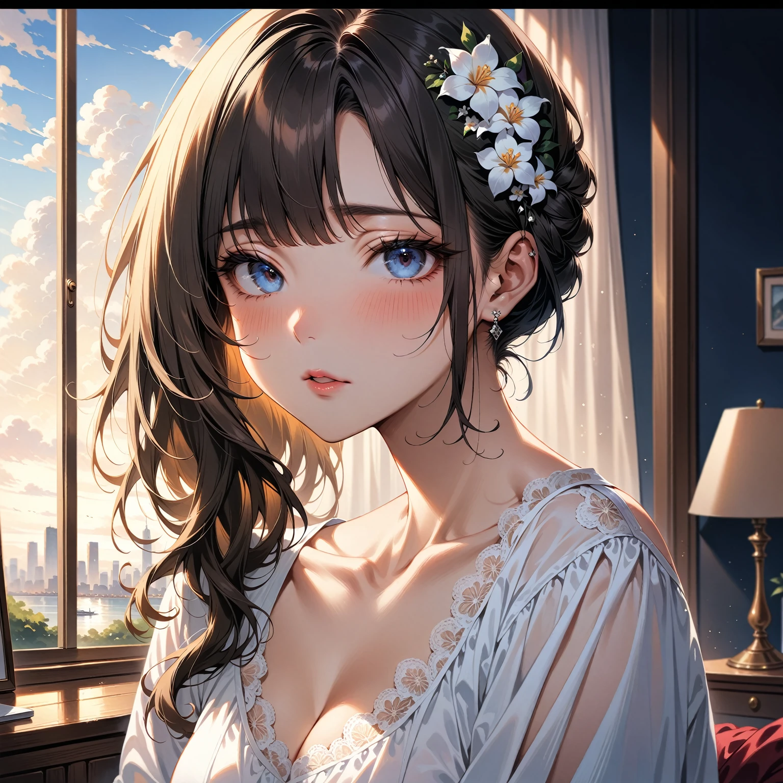 (masterpiece, Highest quality, so beautiful, Super detailed),, 4K,One woman,One of my uncle's teachers ,mercury, tiara,Sailor Mercury,short hair, Blue Hair, Earrings, blue eyes, , Huge breasts, Cleavage, , Fuller lips, Vivid eyes, , necklace, Night Classroom, , clothes are torn, Being lifted up, Embarrassed expression,blush,Choose large nipples, Huge breasts,Wearing gloves,Wearing knee-high boots,Drooling,Troubled face,Overflowing breast milk,There is a teacher behind him and he is caught.,Penis inserted into vagina from behind,Breasts grabbed from behind,The woman is pushed against the desk in the classroom.,The teacher behind me is looking