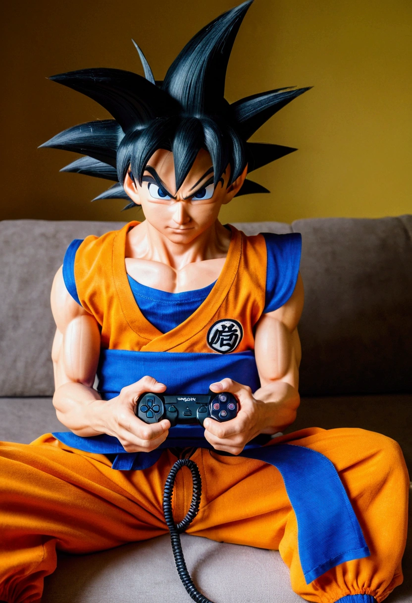 GOKU PLAYING PLAYSTATION 2