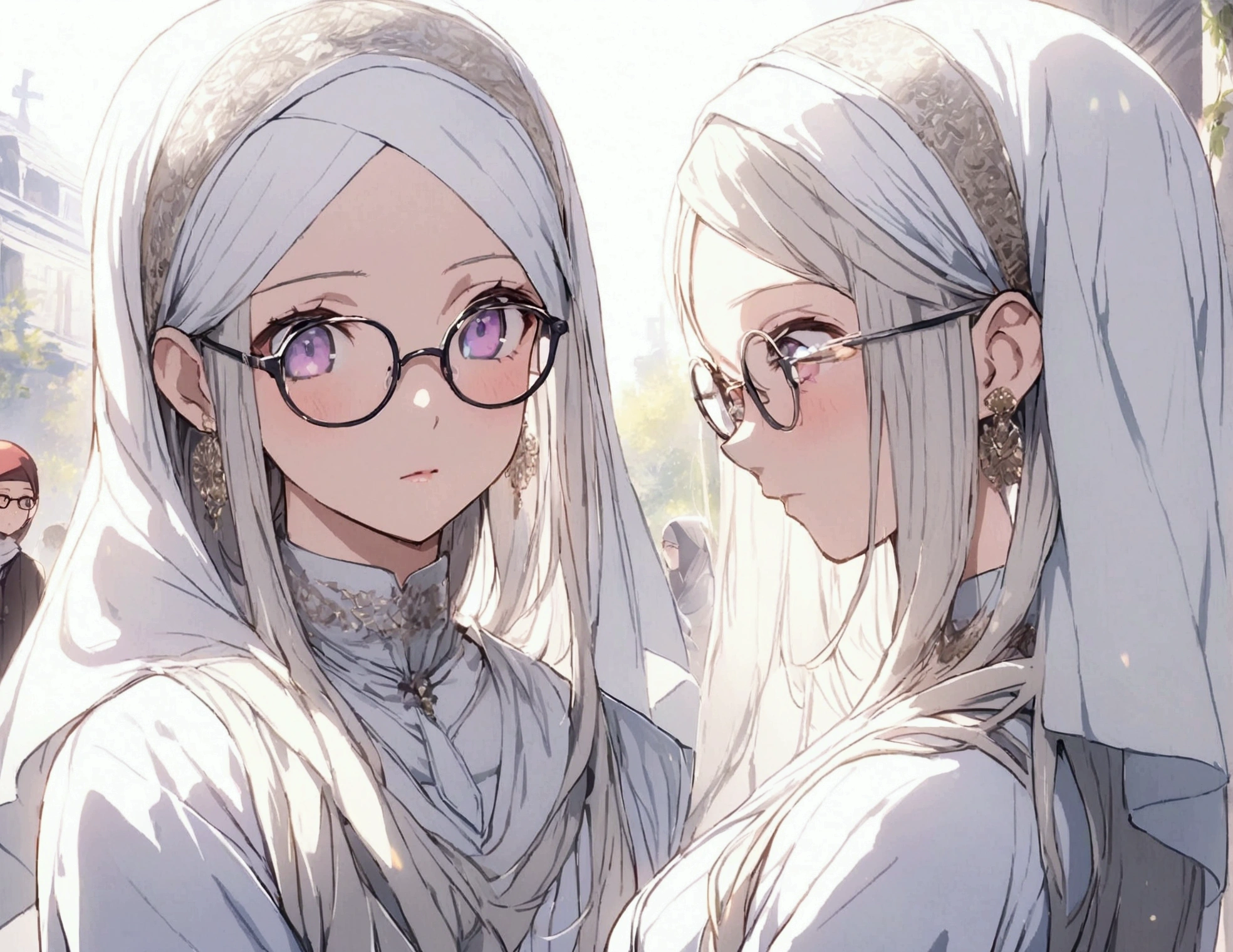 I, girl, anime, hijab, beautiful, glasses
