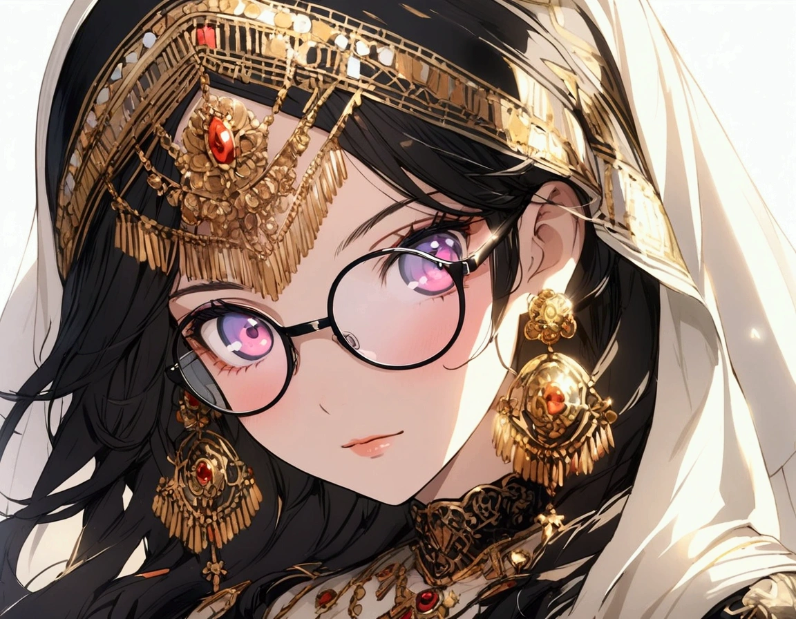 I, girl, anime, hijab, beautiful, glasses