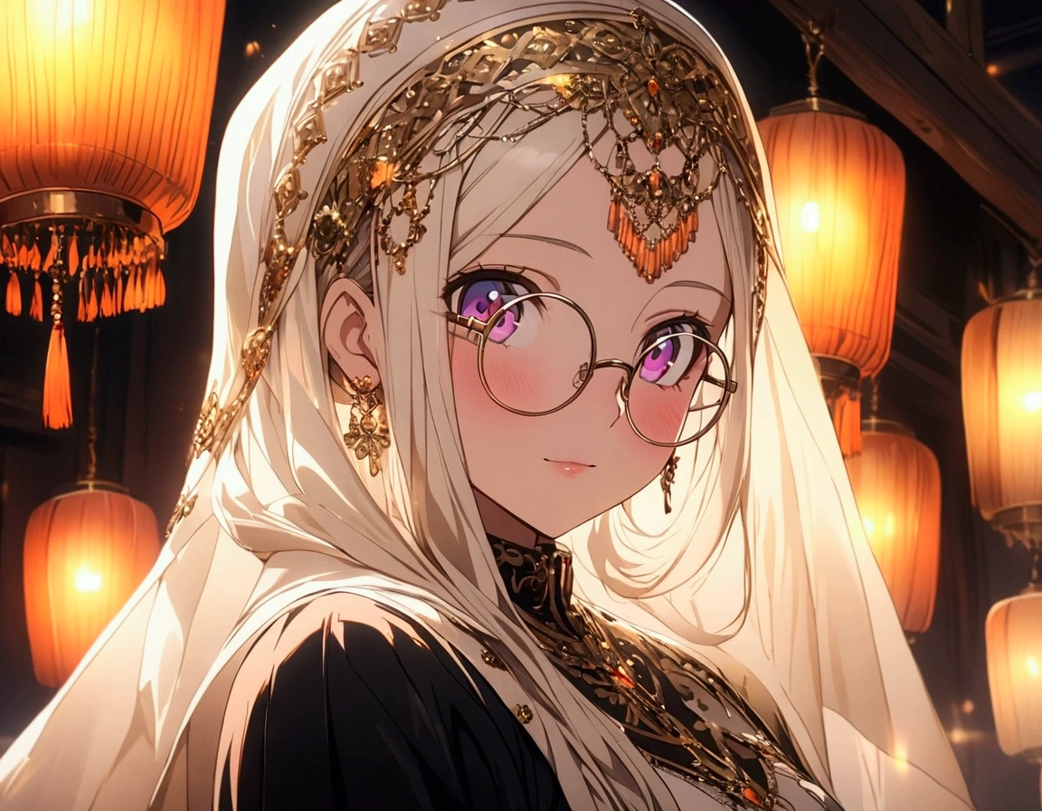 I, girl, anime, hijab, beautiful, glasses