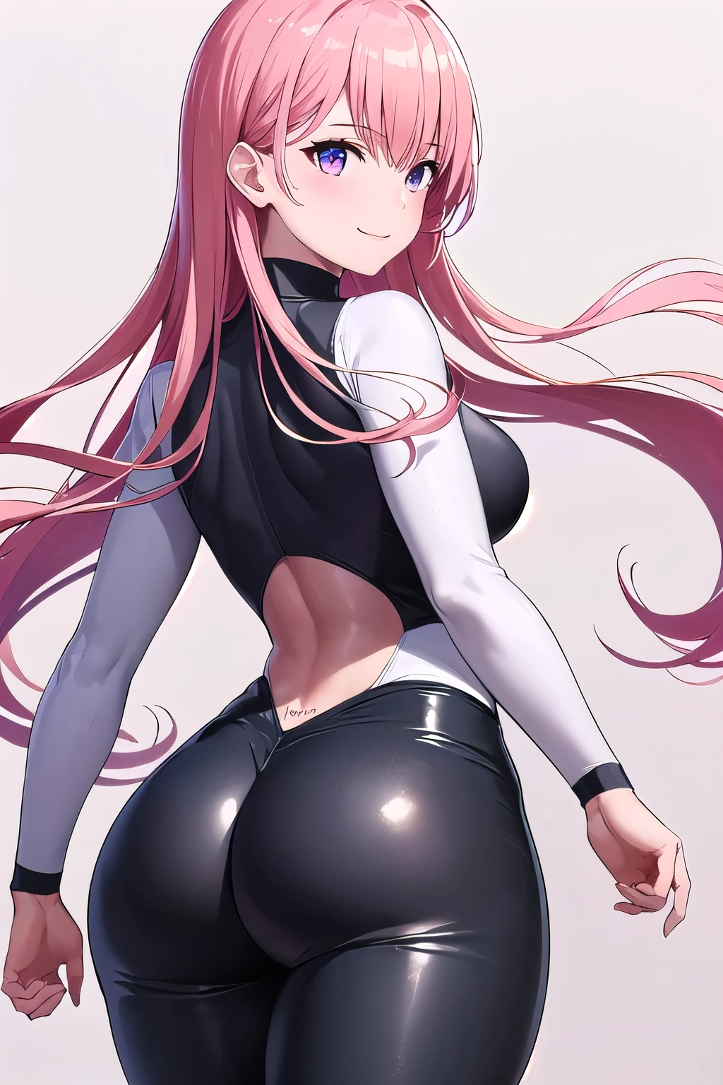 1 girl, (medium breasts))), (((wearing short bikini))), (pink hair), (((blue eyes))), thin arms, (on the beach at night with starry sky and full blood moon ), (thin waist), muscular legs, muscular belly, wearing black high-heeled shoes, showing me her big ass, (((with her back to me showing her big ass to me))), square fingernails, fingernails black, perfect hands, perfect feet, (((full body photo))), (twintails), long eyes, bright eyes, eye reflections, bad mood, anime, anime style, ray tracing, Reflection, drop shadow, Panorama , Sony FE, 8k, UDisk, art, accurate, anatomically correct, super detail, best quality, ultra-high resolution, hard drive, 16k