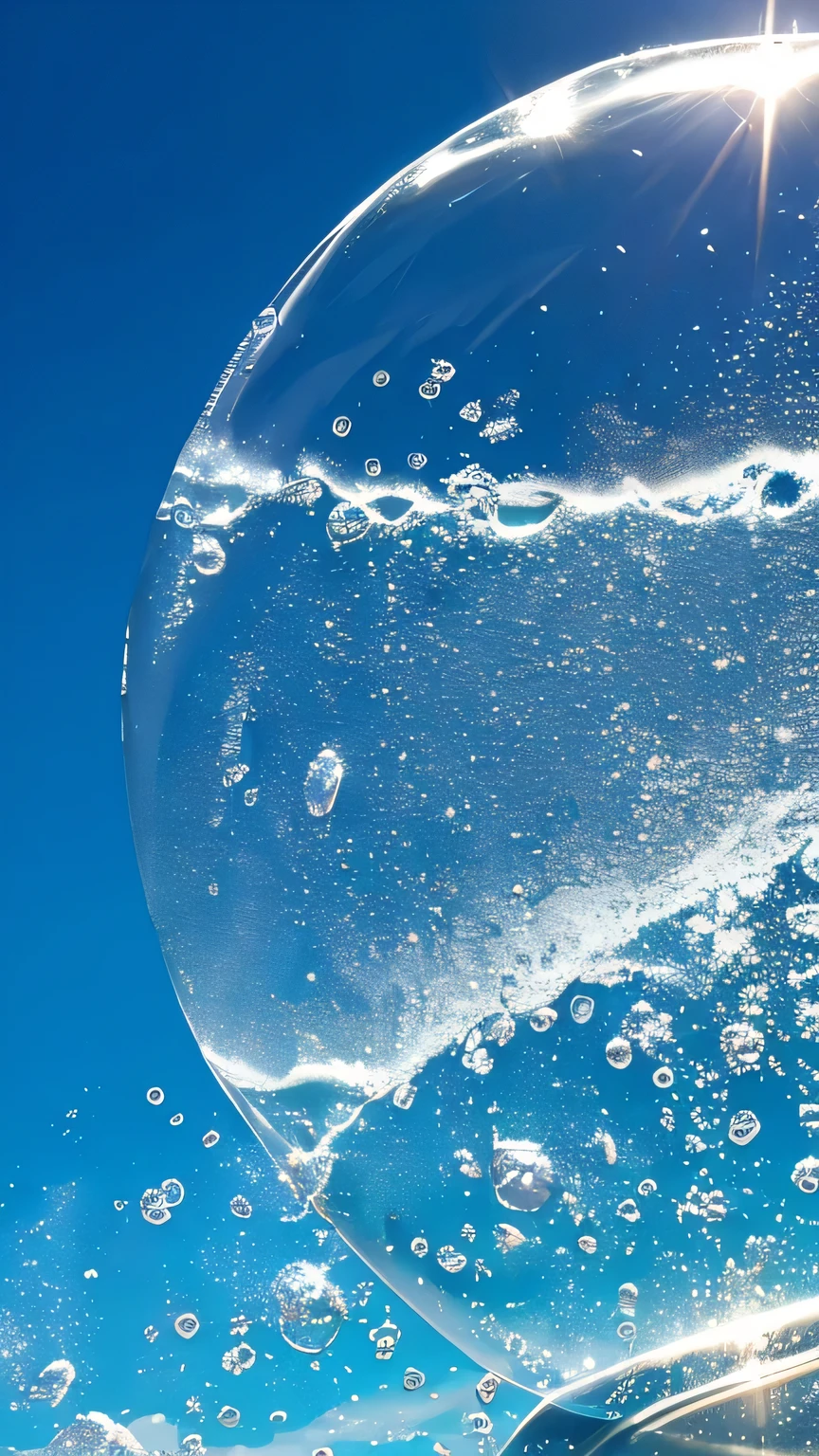 Carbonated water　Bubble　Real　summer　Cool air