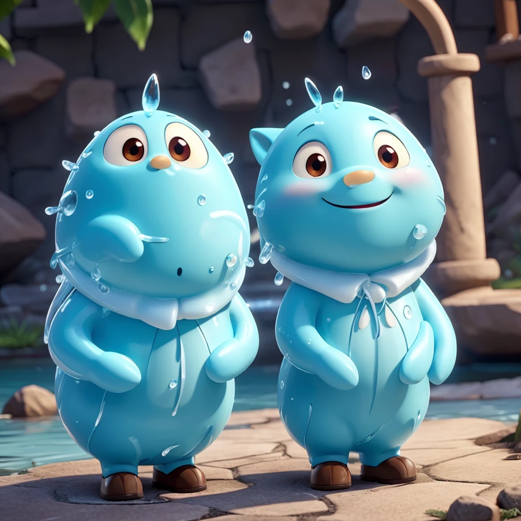 A character that represents a water drop、lovely