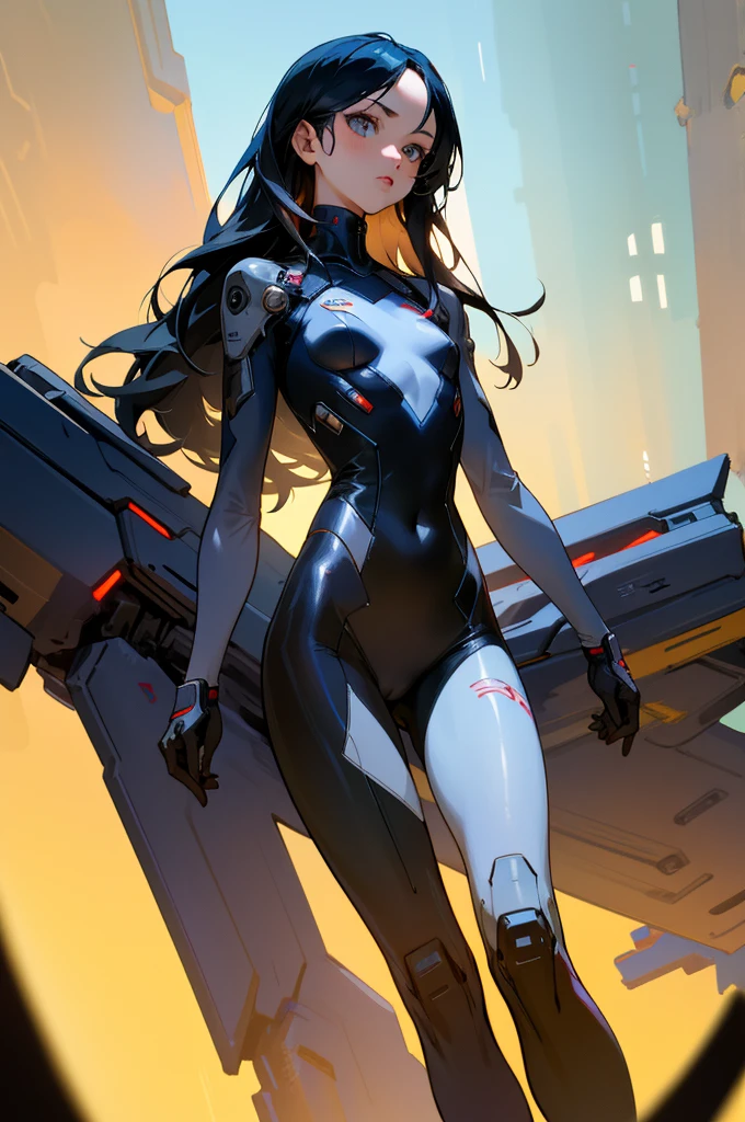 (1girl:1.4) beautiful, perfect eyes, perfect face, perfect lighting, 1girl, long black hair, (small breasts:1.5) medium hips, sci-fi bodysuit, neutral expression, absurdres, [perfect shadows and lighting] detailed background, incredible high-key lighting, rich colors, cyberpunk background, accurate, anatomically correct (masterpiece:1.3) ultra detailed illustration, (best quality:1.3), textured skin, high details, award winning, highres, UHD, UHD, UHD, UHD, UHD, award winning, highres