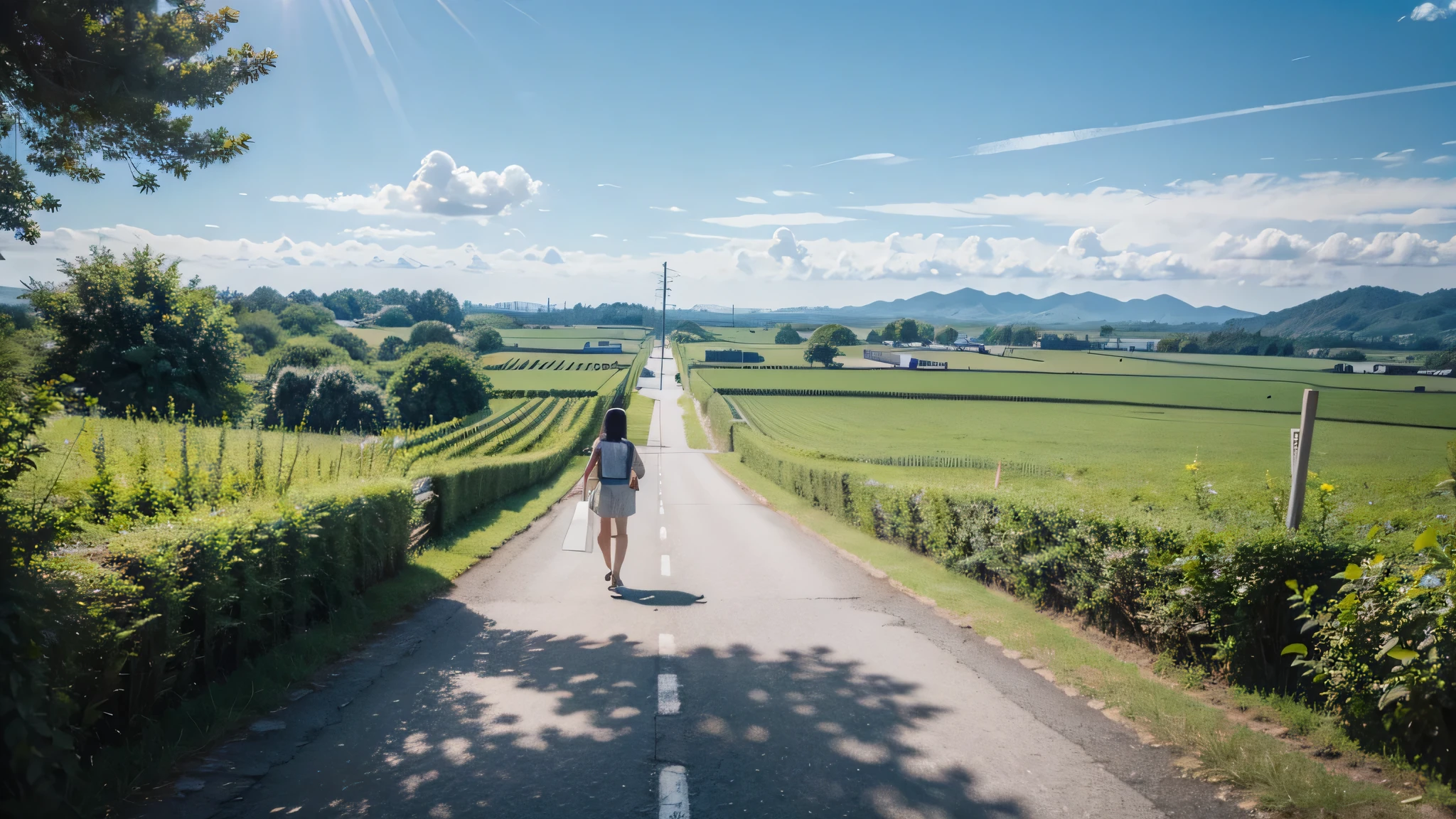looking at the camera、Walking towards here、Summer landscape