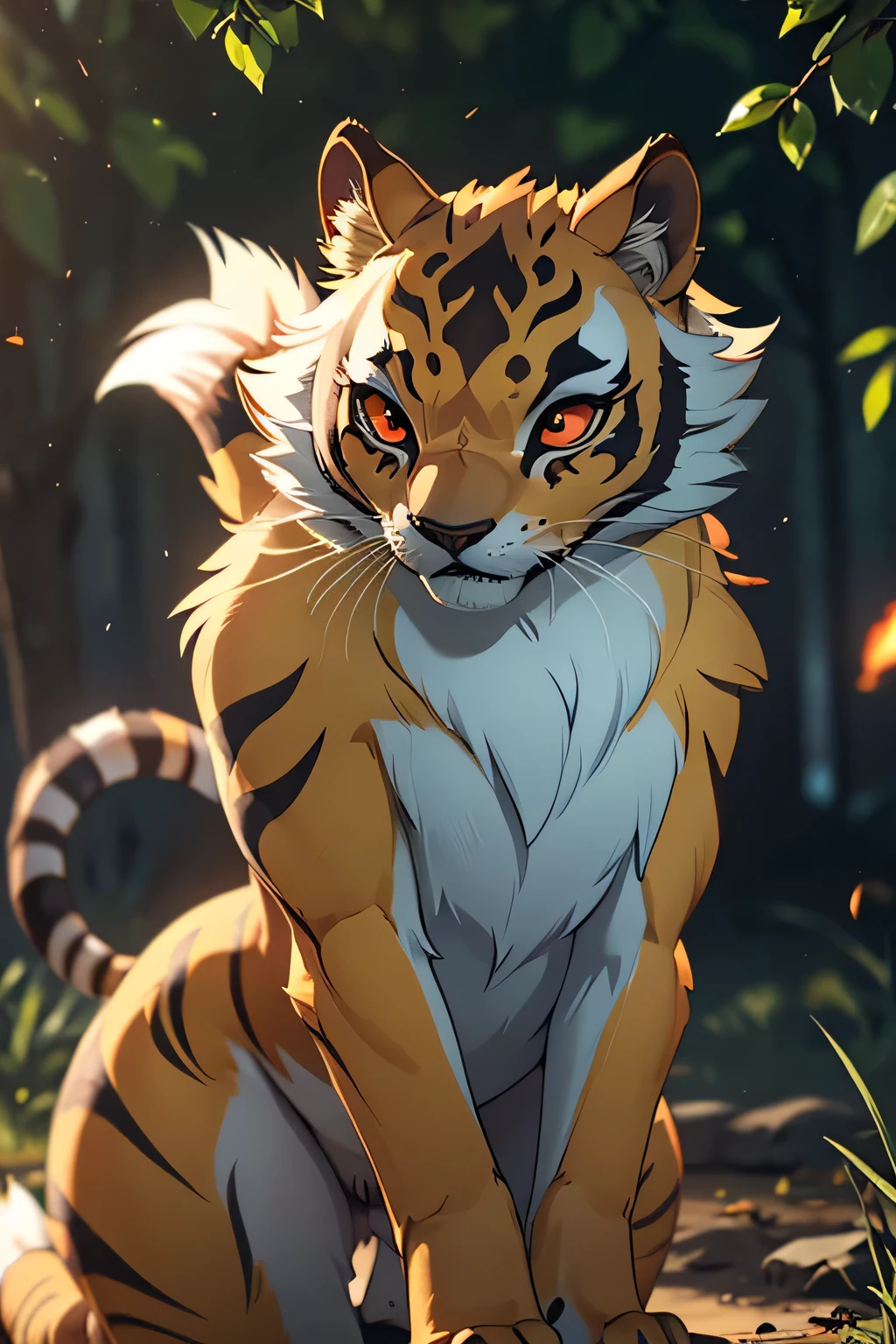 (by kilver), (by canxue), (by yuris (artist)), (by skyline comet), (by pestil),, solo,female (cute:1.1) master tigress, ((feral)), fullbody, feral full body, detailed background, outdoors, cinematic lighting, animated movie, artistic, 8k hd, photo, photoreal, (detailed fur:1.3) (furr detail, fluffy:1.3), (big detailed red eyes, yellow sclera:1.2),, depth of field,, 