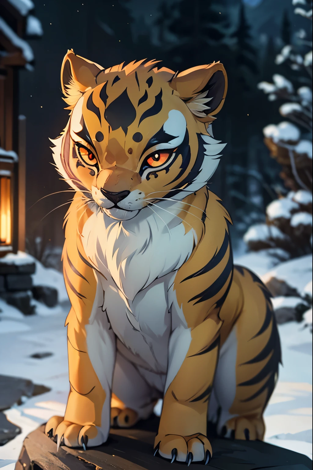 (by kilver), (by canxue), (by yuris (artist)), (by skyline comet), (by pestil),, solo,female (cute:1.1) master tigress, feral, fullbody, feral full body, detailed background, outdoors, cinematic lighting, animated movie, artistic, 8k hd, photo, photoreal, (detailed fur:1.3) (furr detail, fluffy:1.3), (big detailed red eyes, yellow sclera:1.2),, depth of field,, 