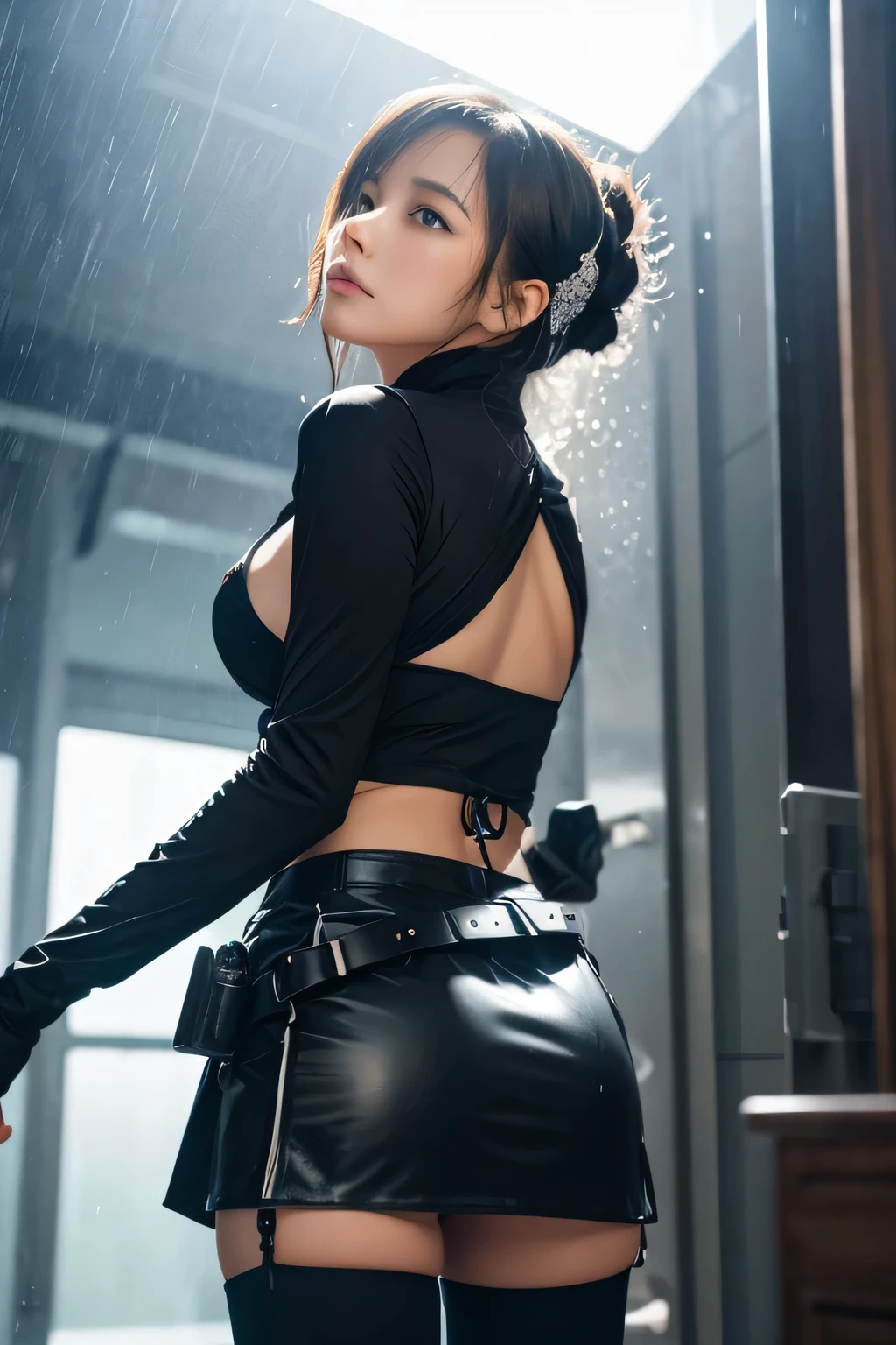 1 female, , high quality, masterpiece, Ultra-high resolution, , Cinema Lighting, , , 1 female, , high quality, masterpiece, Ultra-high resolution, , Cinema Lighting, , , And the suspenders with the cranes flying Moderate breasts Large Breasts Small face Lying in bed Looking up Sweat Thin belt buzzer 脇Sweat Black Hole Gloves suit Garter belt Leg Links Belt on pants holster Hands behind your back Anxious expression Looking up Anxious face Knee-high Knee socks Knee-highソックス Garter belt garter ふとももにGarter belt Checkered mini skirt Headband ribbon Panty shot Skirt gap Armament Leg holster holster Hands behind your back Anxious expression Looking up Anxious face, legs apart Armament Leg holster holster See-through clothing heavy rain Getting wet in the rain