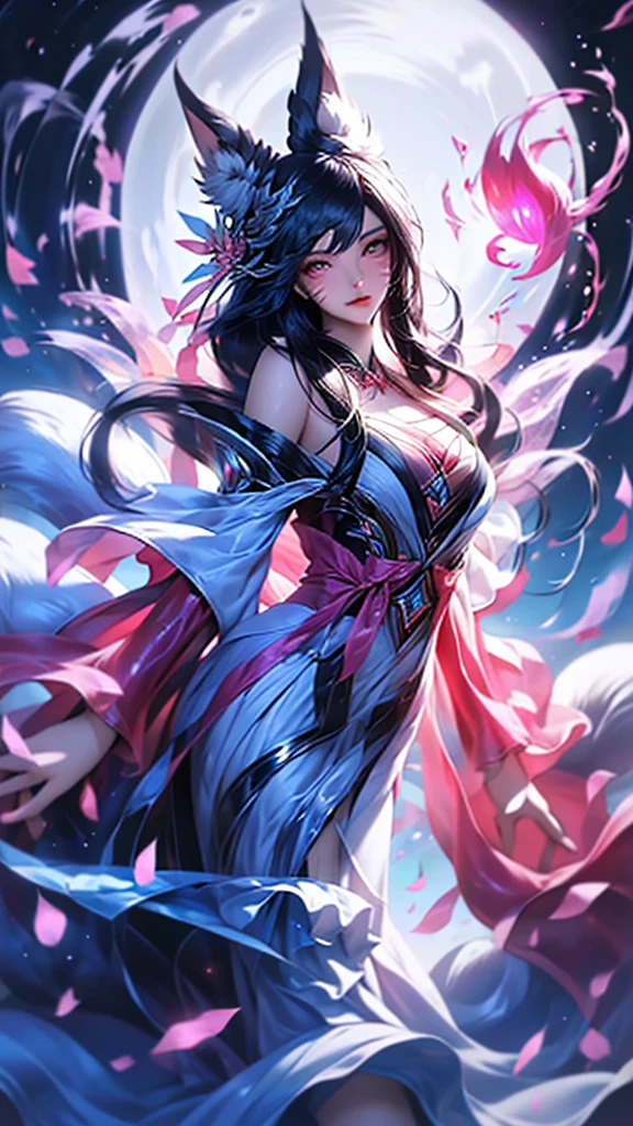 best quality,masterpiece,Ultra-high resolution,(photoactual:1.4),moonflower bush(background),20 years old ,Moonlight Flower Goddess(Japanese Girls),long white hair,crescent shaped eyes,Sexy body,,Wearing a moonflower dress,