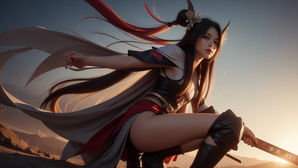 ORIENTAL WARRIOR- GEISHA- SAMURAI SWORD- SEXY- BLACK PANTIES- DETAILED PHOTO- ANGRY FACE- BEAUTIFUL BODY- SHINY TEMPLE- SQUATTING- COLORFUL HD