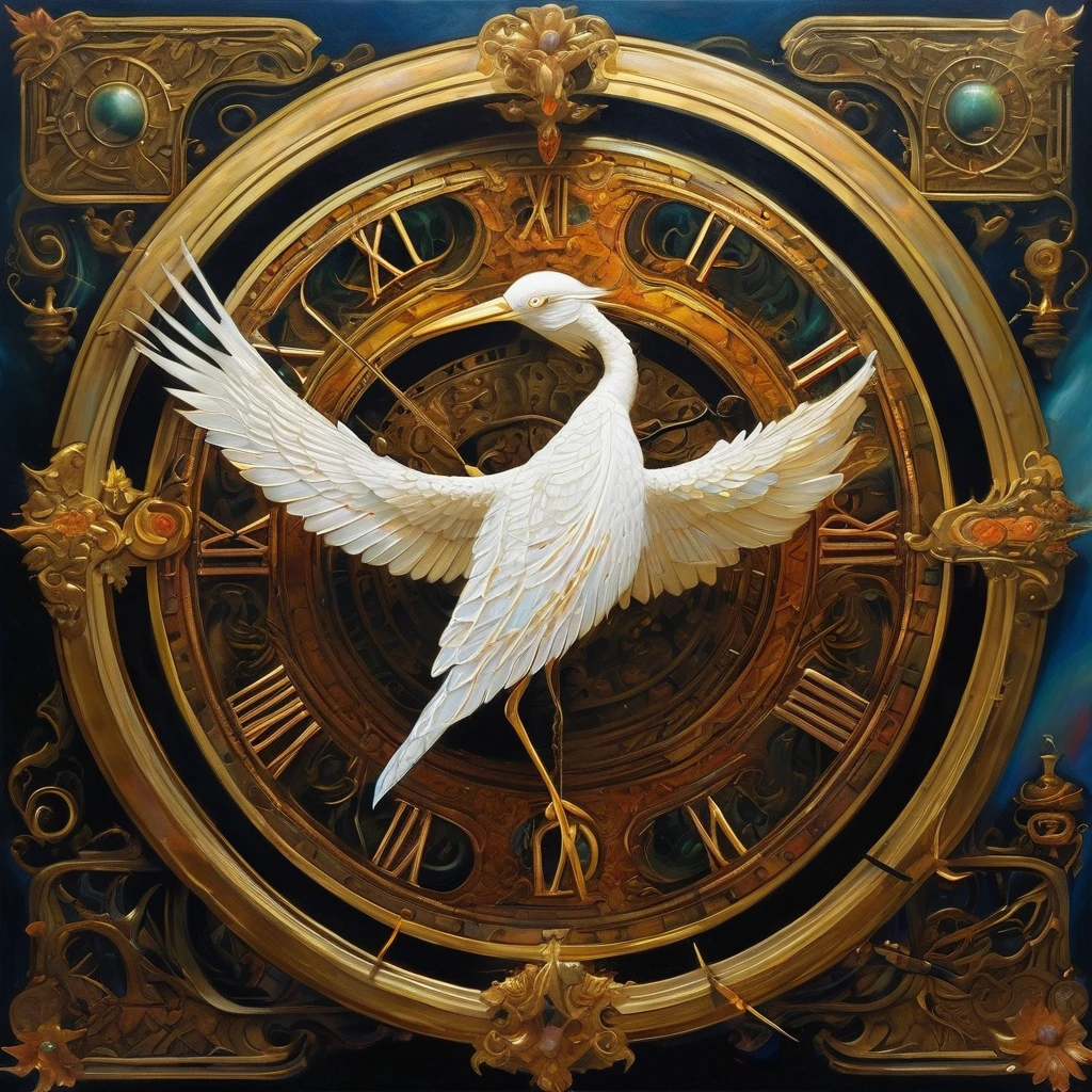 Intricately detailed oil paintings including mechanical bird illustrations, Try to keep the pain to yourself, dignity, Live, Behind my own fantasy, Never leave, Trapped in a dark sky, Keep as quiet as possible, grace, Smoky, The anger that keeps rising inside, high quality, Extremely detailed texture, Delicate touch, Digital code clock in the body, translucent, Charming quality, complex、Crazy details, 极其Crazy details, Divine Possession Technique, Hologram style, Hologram rendering, high resolution,