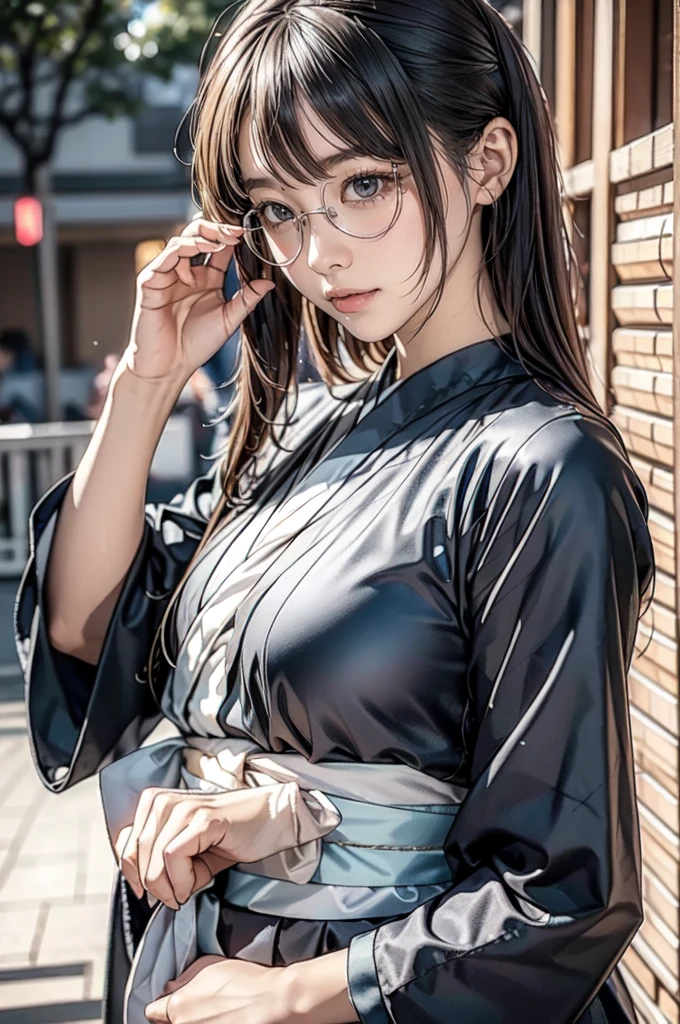 (Faithfulness: 1.4), ((Black Hanfu)), big sleeve, Small ring, get up, Mole under the eye, Denim Lenses, Bokeh, Foreshortening perspective, Negative Space, Chiaroscuro, Depth of written boundary, Ray Tracing, masterpiece, Anatomically correct, Textured skin, Highest quality, 8k, Ultra HD, Accurate