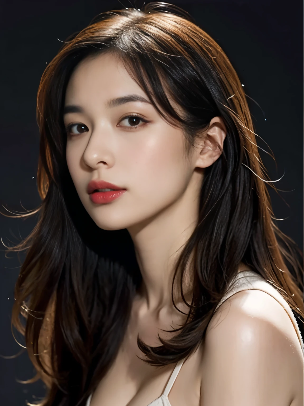 front view, 1 girl, mature female, solo, ripples, (masterpiece, Highest quality, masterpiece, God-like quality, Godly art, Very realistic)