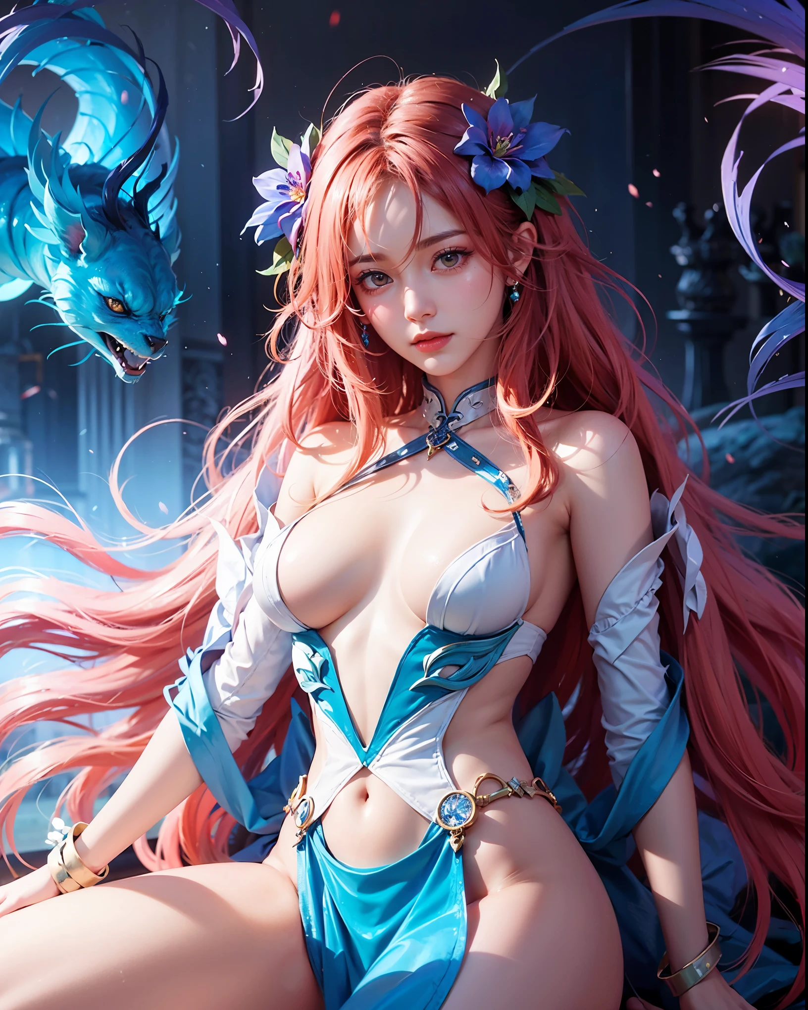 a close up of a girl , detailed hair , big booobs , shadowbringers cinematic, 4 k detail fantasy, a beautiful fantasy empress, game cg, xianxia fantasy, xianxia hero, 2. 5 d cgi anime fantasy artwork, cinematic goddess close shot, ruan jia and artgerm, wow 4 k detail fantasy, hyper-detailed fantasy character, high definition, hyper- detailed,perfect, fantastic, detailed facial and body skin texture, detailed vagina (pussy), detailed eyes . ultra realistic, ultra detailed