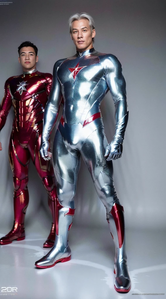 (realistic,hyper-detailed,8k,DC comic superhero,Captain Atom,captainatom),
(silver suit,silversuit),
(red gloves,redgloves),
(red boots,redboots) , 