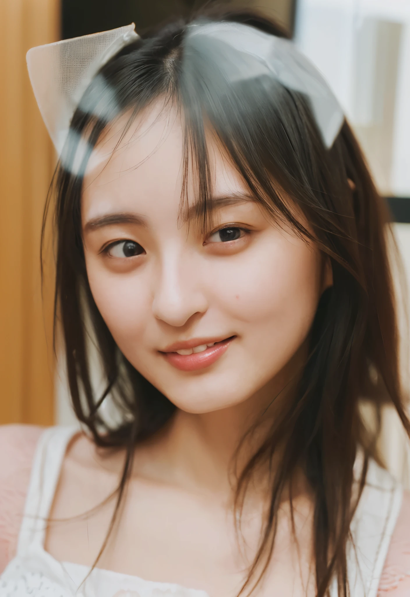((Extremely precise and accurate anatomy:1.0)), (photo Realistic:1.4), (hyper Realistic:1.4), (最高品質のRealisticな肌の質感:1.4), (Improvement of quality:1.4), (Enhances the beauty of skin texture:1.1), Clean and glowing skin, mesh, thin:1.2, (Realistic:1.3), Realisticなライティング, (Smoother lighting:1.05), (Improving the quality of cinema lighting:0.9), Backlight, A gentle light on your face, Ray Tracing, (Bright light:1.2), 32K, One Japanese woman, fine grain, Detailed face, (Film Grain:1.1),(Accentuates body lines:1.1), High resolution, Natural look, Kind eyes, Improves hair quality, Delicate light and shadow, Transparent muscles, Graceful pose, Beautiful Eyes, Sharp details, Soft light reflection, Beautiful contours, Delicate skin tone, Fine hair texture,Cute Japanese Women Photos, Little Woman, 20-year-old, Beautiful and perfect face, brown, Beautiful Face,  (photo Realistic:1.4), (hyper Realistic:1.4), (Realistic:1.3),
(Smoother lighting:1.05), (Improving the quality of cinema lighting:0.9), 32K, 1 girl,20-year-oldの女の子, Realistic lighting, Backlight, The light shines on your face, Ray Tracing, (Bright light:1.2), (Improvement of quality:1.4),
(Highest quality Realistic textured skin:1.4), fine grain, Detailed face,(tired, Sleepy and happy), (smile:1.0), (Accentuates body lines:1.1), (Enhances the beauty of skin texture:1.1)