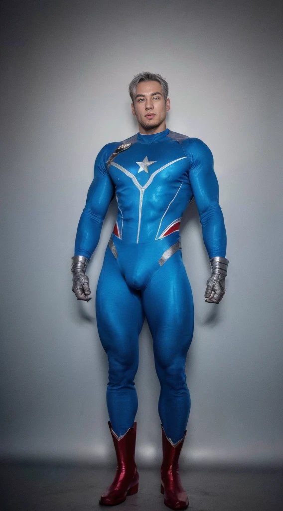 (realistic,hyper-detailed,8k,DC comic superhero,Captain Atom,captainatom),
(silver suit,silversuit),
(red gloves,redgloves),
(red boots,redboots) , 