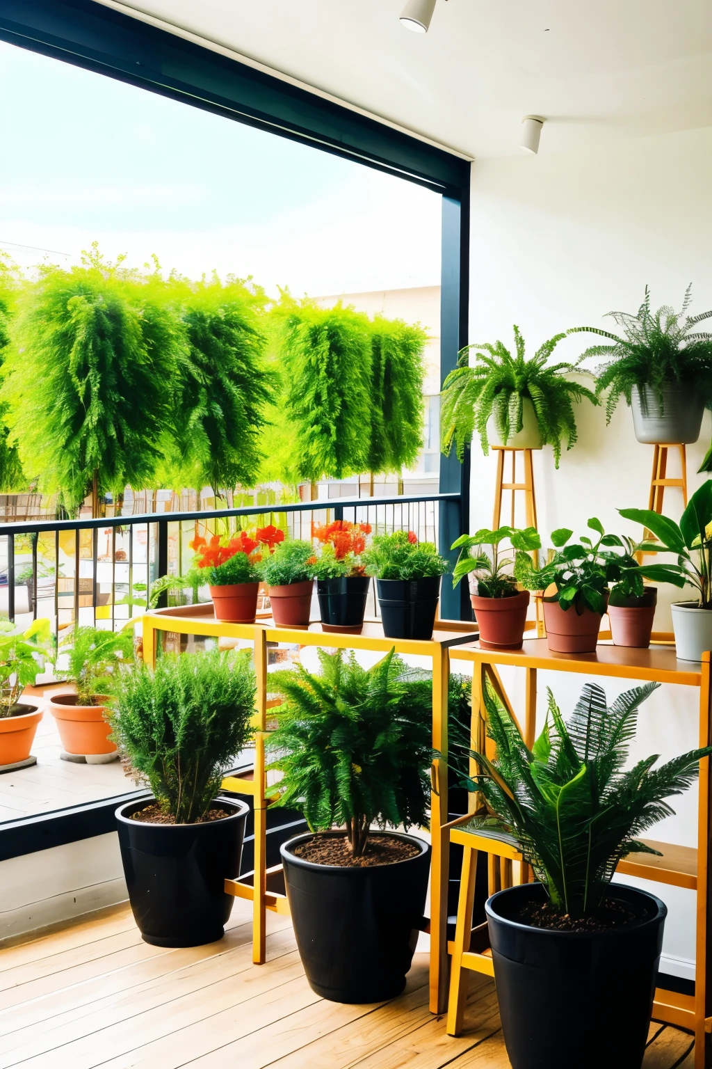 incomplete color drawing of a business that sells artificial plants