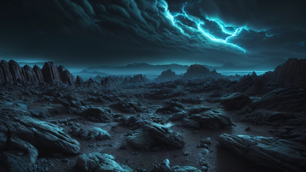 alien birds, rocky terrain, night sky, dark clouds, vibrant colors, bioluminescent feathers, alien landscape, dramatic lighting, cinematic compositing, detailed textures, (best quality, 4k, 8k, high resolution, masterpiece:1.2), ultra detailed, (realistic, photorealistic, photorealistic:1.37), cinematic, moody atmosphere, dramatic shadows, otherworldly environment