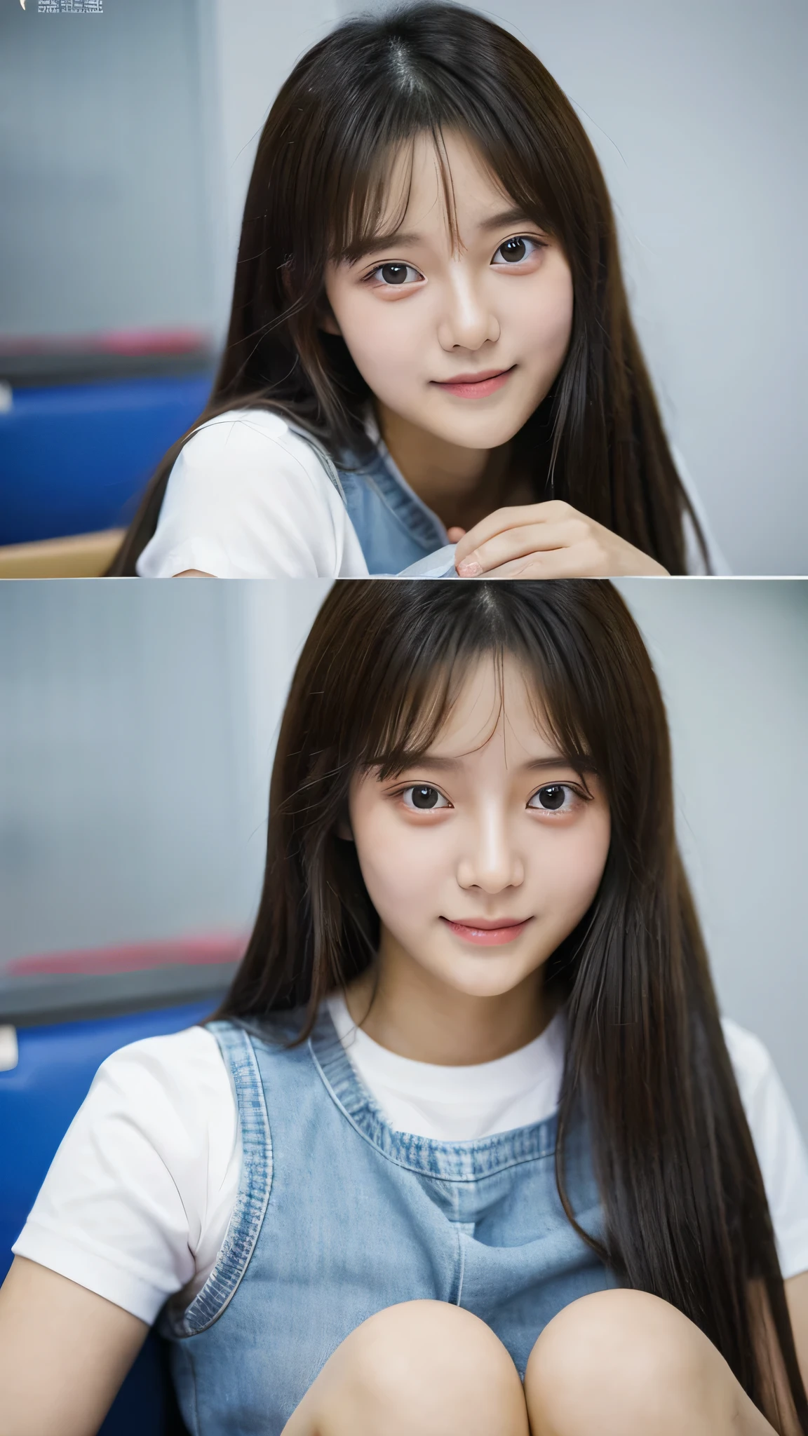 student girl korean cute　face　model studio photo double　