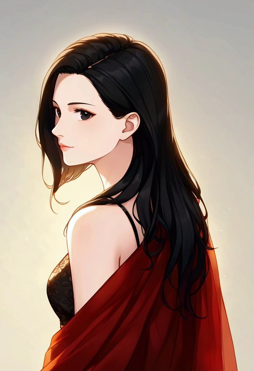 A girl with long black hair and black eyes,casual wear.8k, best quality, aesthetic,ultra-detailed, masterpiece