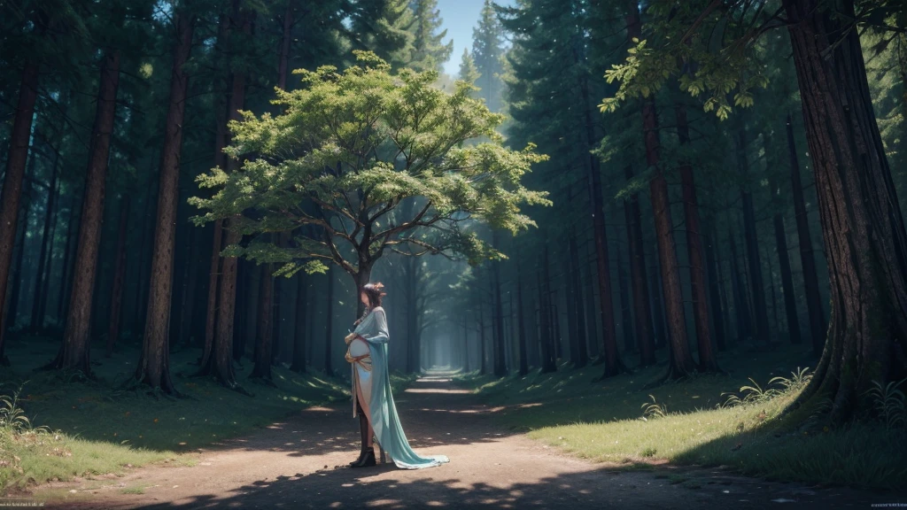 character connected to the mother gaia tree, root wrapped around the character's body, magical,branches and roots stuck in a girl, girl hanging from the tree by roots, tree is a nursery of people, pregnant tree with children like fruits, mystical, medieval, good clarity, balanced colors, illustration, concept art, art installation, 8k, by Makoto Shinkai, steam, artwork, beautiful lighting, vivid colors, intricate, elegant, smooth, sharp focus, highly detailed digital painting, concept art, cinematic, unreal engine, 4 k wallpaper, art by syd mead, terada katsuya, atey ghailan, svetlin velinov, tarmo juhola, cgsociety, artstation trending, deviantart featured 