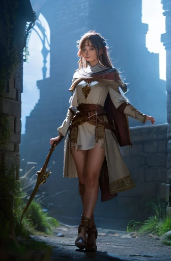 beautiful girl,Adventurer,Light clothing,Fantasy,Dungeons