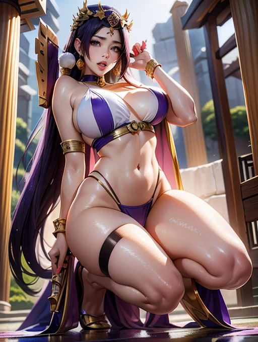 Perfect face, Japanese Goddess, 20-year-old,(((Erotic expressions)))Close-up of a woman in a bikini posing with a sword, Anime Goddess, extremely detailed ArtJam, Enchanting anime girl, Beautiful and attractive anime woman, Japanese Goddess, thick, Beautiful Fantasy Empress, ig model | ArtJam, Irelia from League of Legends, Trending on cgstation, ArtStation Masterpiece, ((Beautiful Fantasy Empress))Pointed nipples,Wet crotch,The genitals are wet,,