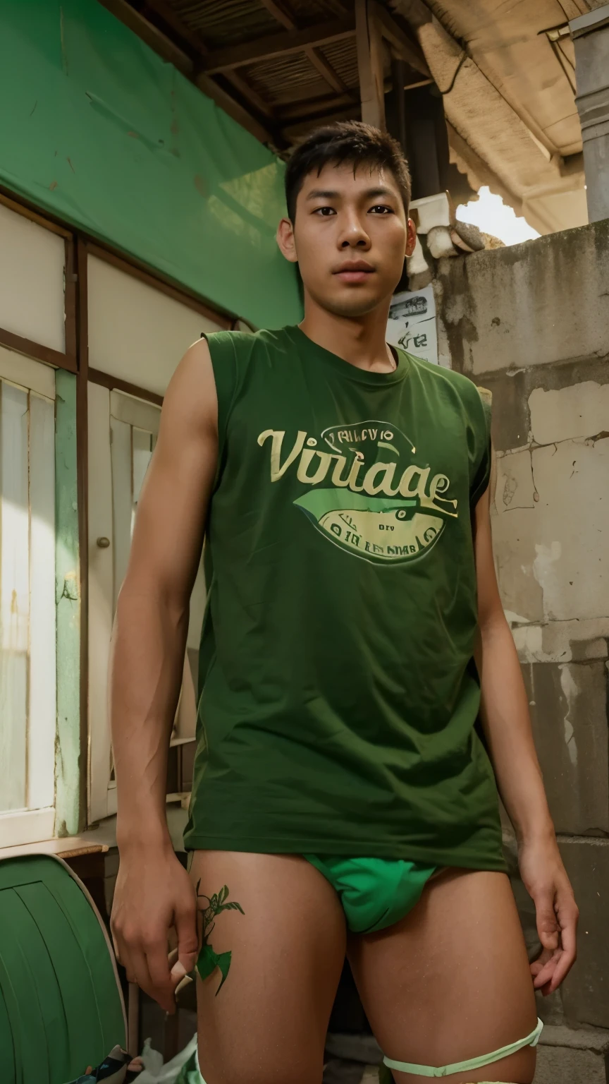 Handsome young man,Asian people,ager,green panties