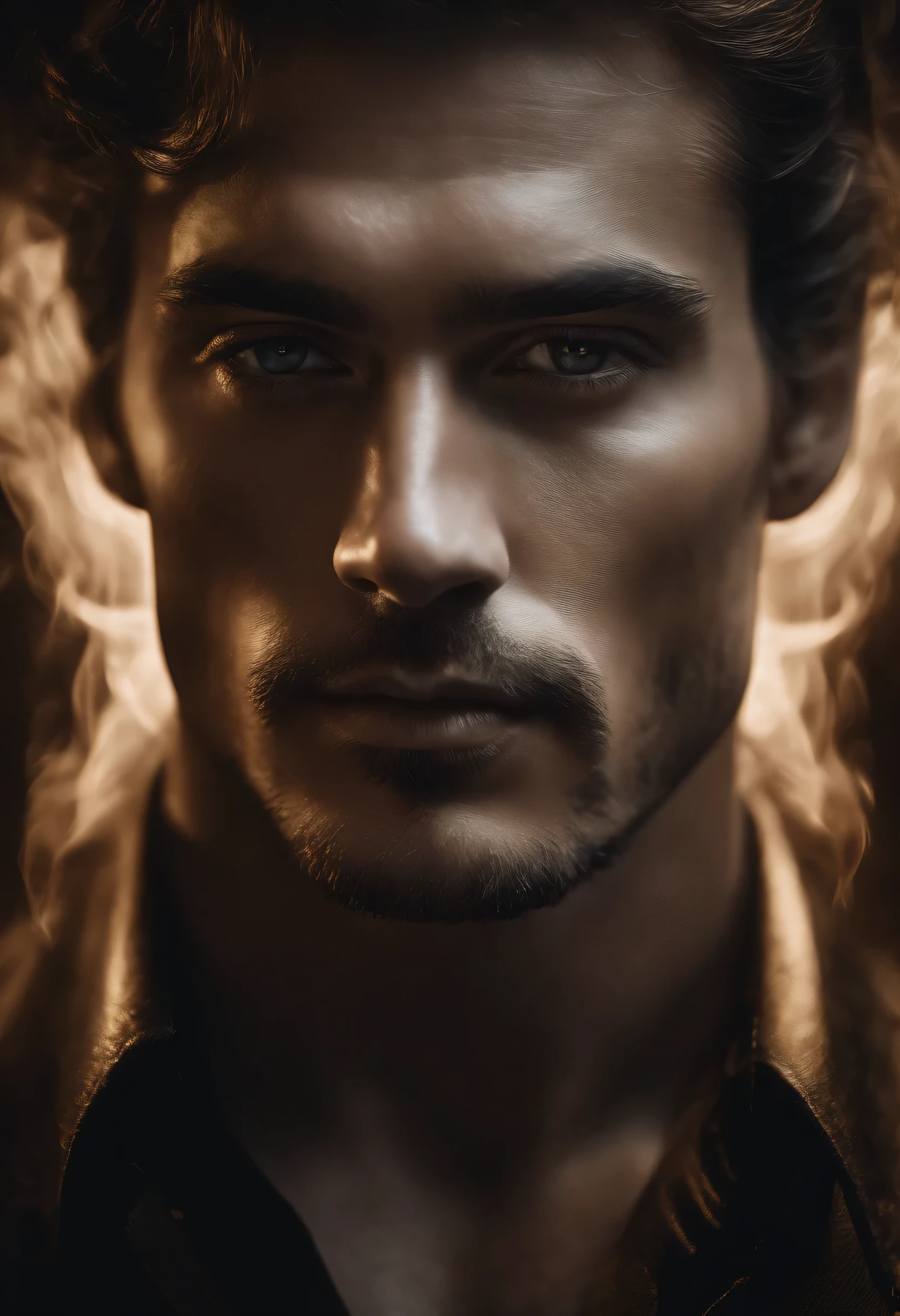 ethereal photo of the face of a man looking to the right, emerging from swirling strokes of smoke and vapors, style of Peter Lindbergh, intricate artwork masterpiece, ominous, golden ratio, trending on cgsociety, intricate, epic, trending on artstation, by artgerm, highly detailed, vibrant, production cinematic character render, ultra high quality model