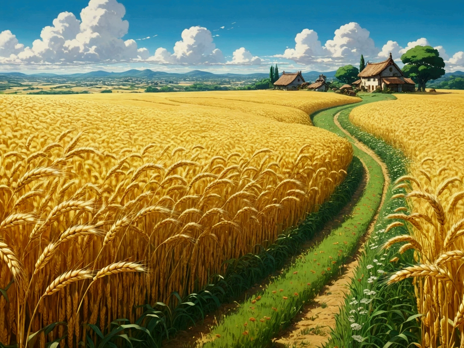 Golden wheat field、Ghibli