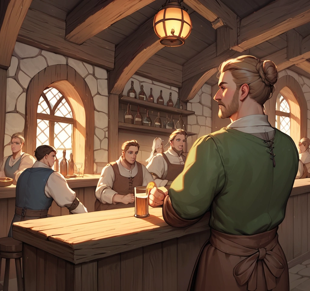 score_9,score_8_up,score_7_up, score_6_up, score_5_up,source_anime, scenery, a bar, medieval tavern, it’s busy, full of people, in a medieval tavern bar, indoors,