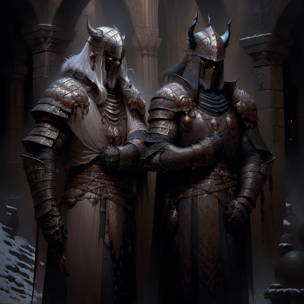 ( excellent quality ) 1boy, masculine, close up of a vampire in a dark courtyard, stern expression, crimson eyes, very long black hair (male), gray fur coat collar, black goatee, very pale skin, pointy ears, elf ears, ornate black plate armor, malignant aura, dominating stance, kingly aura, long coat under the plate armor, thin tabard over chest, blood red sky, makoto shinkai, artgerm and atey ghailan, demon slayer art, krenz cushart and artgerm, makoto sinkai, casimir art, range murata and artgerm