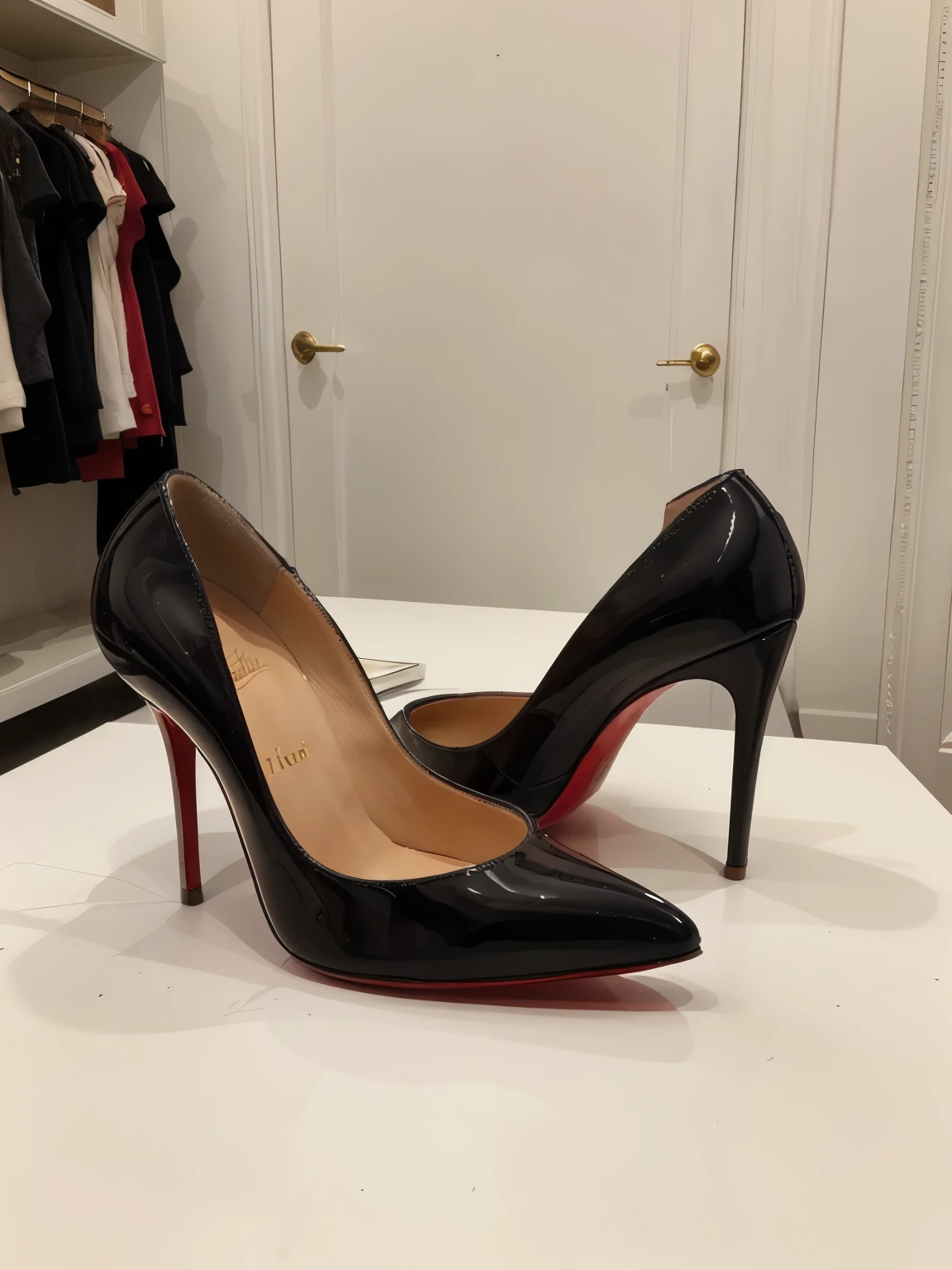 woman in Christian Louboutin So Kate
Style: Stiletto heels with a sharp pointed toe.
Colors: Classic black, nude, red, and various seasonal colors.
Surface: Glossy patent leather.
Materials: Leather or patent leather.
Accessories: Signature red sole.
OEM/Manufacturer: Christian Louboutin.
Seller: Neiman Marcus, Saks Fifth Avenue, and Christian Louboutin boutiques.