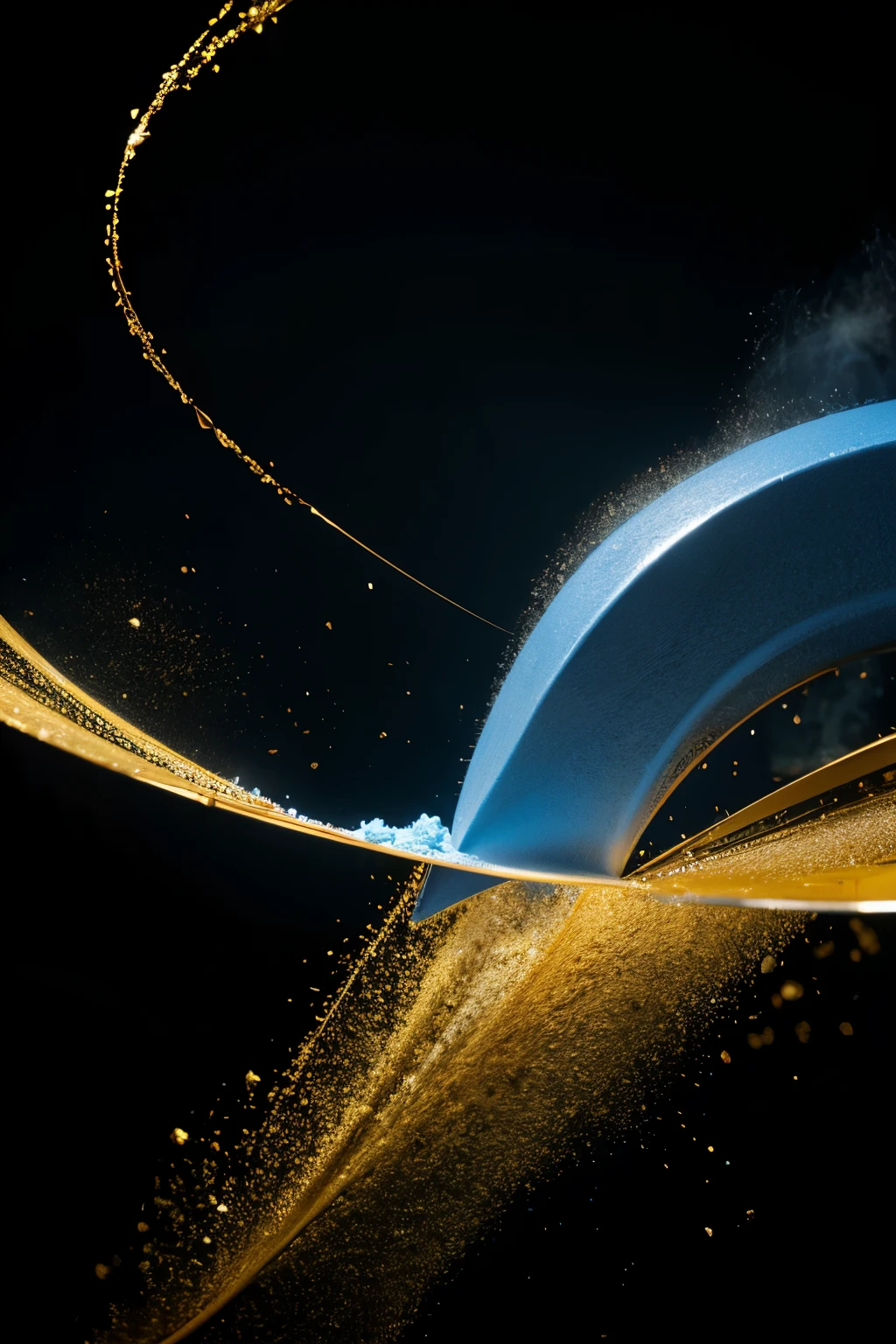 Blue gold powder background