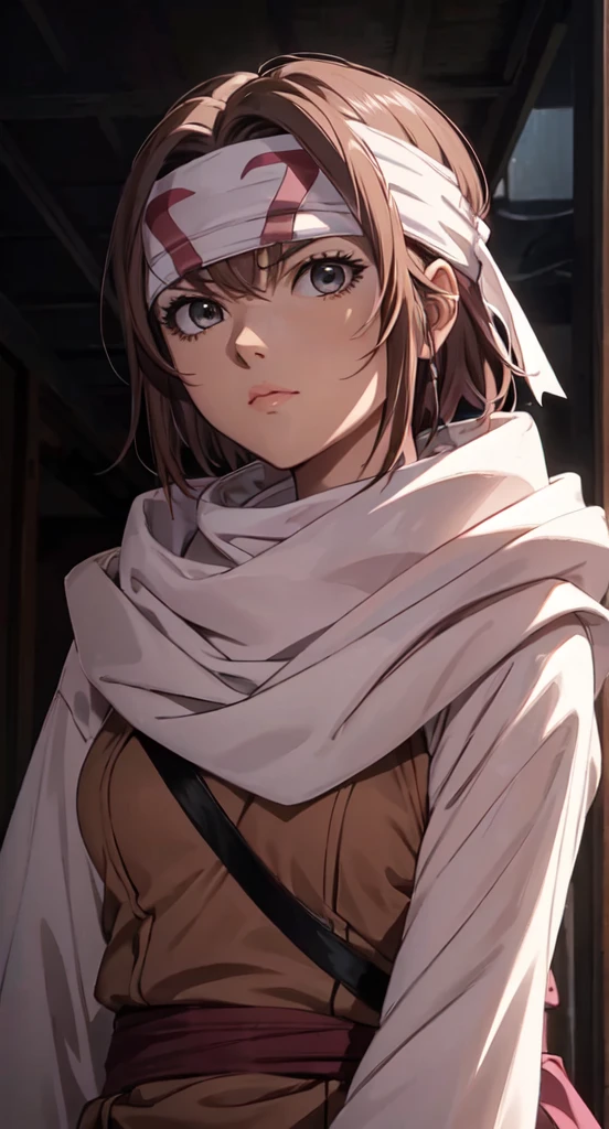 (Misaka Mikoto) masterpiece), best quality, high resolution 1girl bob cut medium hair standing alone cowl headband profile image looking at viewer beautiful eyes beautiful face extremely detailed pink clothing girly