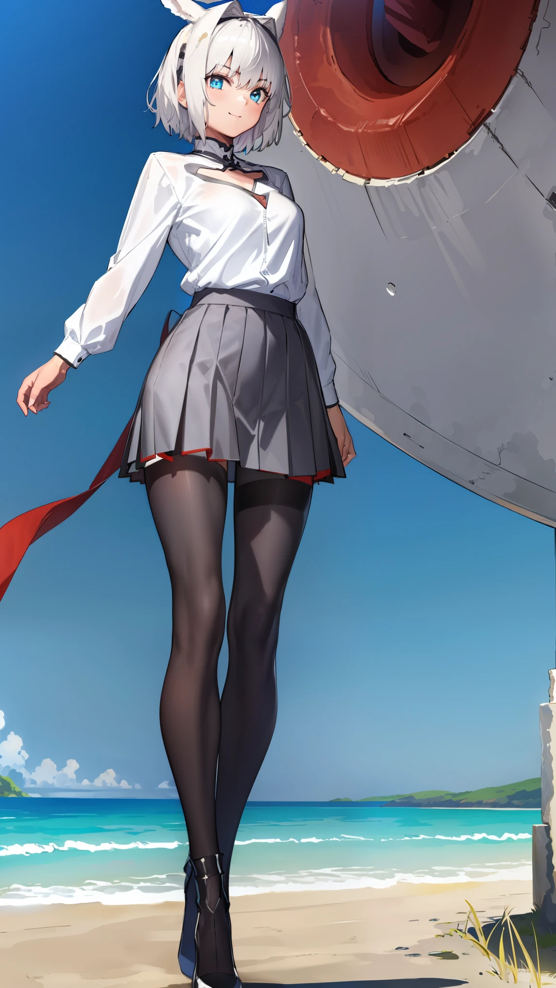 caenis,( fgo stage 3), 1girl, smile, short hair, white hair, bangs, red eyes, animal ears,
BREAK (pleated skirt, silk stockings, silk pantyhose:1.2)
BREAK from_front,(blue background:1.3),(full body:1.4),arms at sides,
BREAK (masterpiece:1.2), best quality, high resolution, unity 8k wallpaper, (illustration:0.8), (beautiful detailed eyes:1.6), extremely detailed face, perfect lighting, extremely detailed CG, (perfect hands, perfect anatomy),