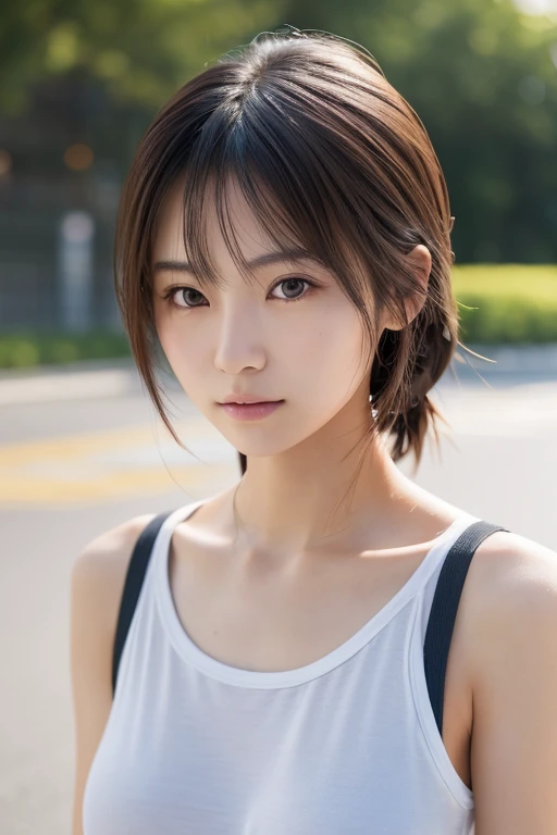 Skinny Japanese woman, 20-year-old, (Realistic), (Hyperrealism), (photoRealistic), (8k resolution), Written boundary depth, (Upper Body:1.2), Highly detailed face, fine grain, Cute Face, various expressions, Mr..々Hairstyle, (Small breasts:0.6), (Very small waist:0.7), Casual clothing
