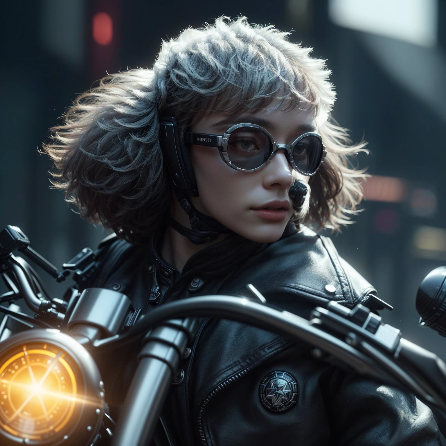 il y a un chien portant une veste en cuir et des lunettes de soleil sur une moto, wojtek fus, Motard, par Rudy Siswanto, art conceptuel de moto, Art conceptuel très réaliste, art conceptuel ultra réaliste, octane société cg, octane trending on société cg, illustration numérique très détaillée, société cg ), inspired par Rudy Siswanto, tendance sur artstation 4k