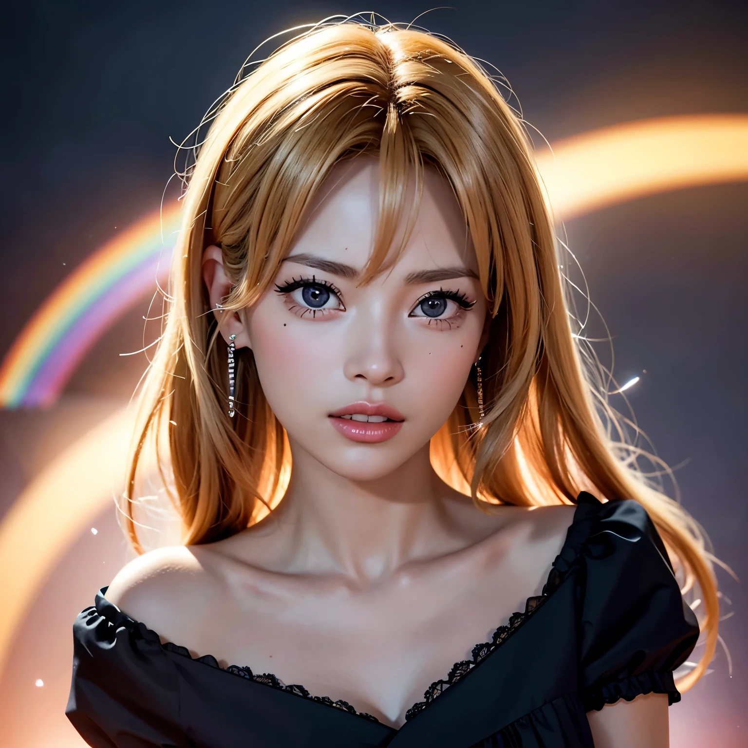 (ExtremelyDetailed ((Personifying " Brigitte Bardot " as a LittleGirl))), High-level UltraDetailed Wallpaper, 8K TopQuality Masterpiece, Absurd Detailed CommercialPhoto, PerfectLighting, Absurd MysticSight Tyndall Effect Scattering (StudioGray background with (Overflowing oodles Dazzling (RainbowColorParticles BokeH))), (Assfocus RoundlyButts), (Exposed SFW) BREAK (Acutance:0.88) (NOGIZAKA FaceVariations) Extremely Detailed very KAWAII face variations, Childish PerfectAnatomy, CaptivatingGaze ReflectiveEyes with (SparklingHighlights:1.28), (VoluminousLong Eyelashes:0.88), GlossyRED Lips with BeautifulDetails, RosyCheeks, Radiant PearlSkin with clear transparency, Glowing DowneyHair, { (Dynamic LifeLike expressions:1.6) | (:d) } . (large eyes:-1) .