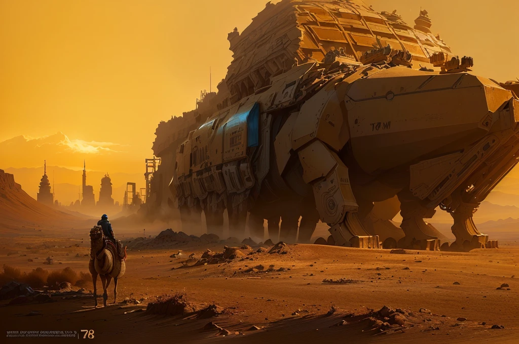 (((There was a camel rider 1.8))),(((gray blue sky 1.8))) (((khaki ground 1.8))) author:Alexander Jean, Jessica Rosier Fantasy Art, Highly realistic concept art, Stunning sci-fi concept art, Craig Mullins Necro, 8k concept art, 8k concept art, 4K concept art, 4K concept art, dramatic concept art, Stunning concept art, Craig Mullins The Key to Darkness